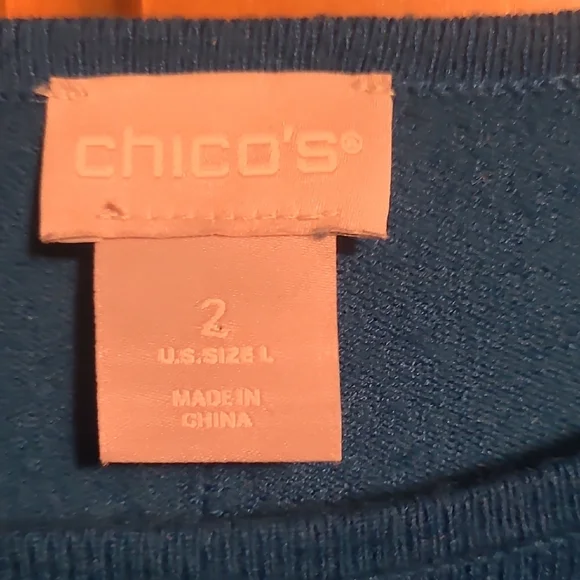 Chico's Deep Blue Knit Sweater, Cico's Size 2 - Picture 2 of 4